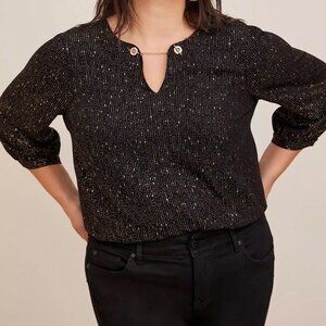 Torrid Crepe Chain Detail Blouse Size 1 (14-16)